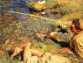 Val dAosta Man Fishing John Singer Sargent